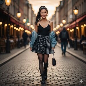 Cute Cooperative Polka Dot Skirt